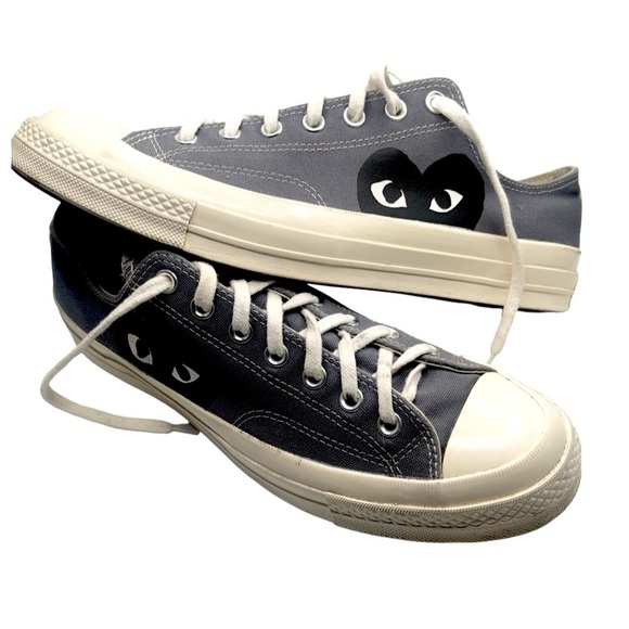 Converse Comme des Garcons CDG PLAY x Chuck 70 Low 'Steel Grey' Sneaker Size 11 - Picture 3 of 10